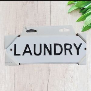 Hearth and Hand w/Magnolia  "LAUNDRY" Enameled Metal Sign 9 7/8" x 3 1/8"